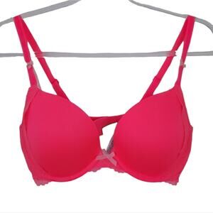 Victoria's Secret Dream Angels Push Up Bra 34D Padded Bra Hot Pink, Lace